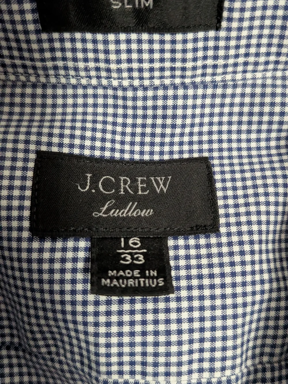 J.Crew Ludlow Stretch Secret Wash Shirt Mens 16 33 Slim Fit Micro Grid SP19